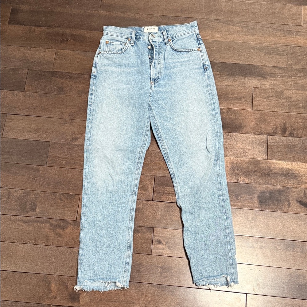 AGOLDE Riley straight leg  Light Blue Jeans size 25 like new black